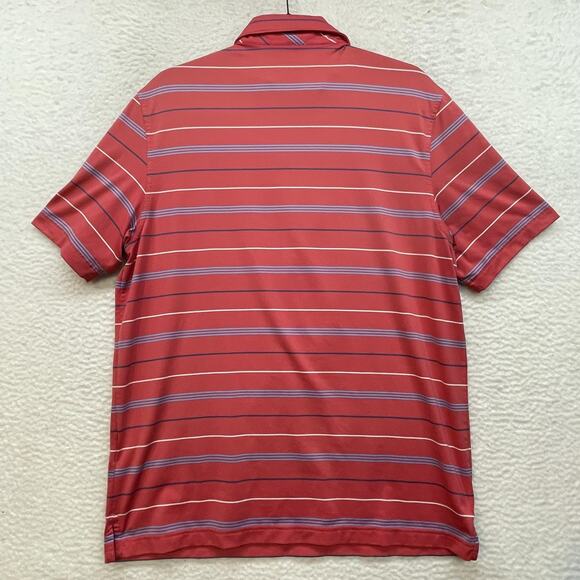 Vineyard Vines Polo Shirt Mens Medium Red Striped Performance Golf RFR Whale - Picture 2 of 12